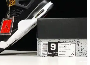 MENS 4 BLACK “ROYALTY” METALLIC 308497-032 AIR GOLD-WHITE JORDAN 0426